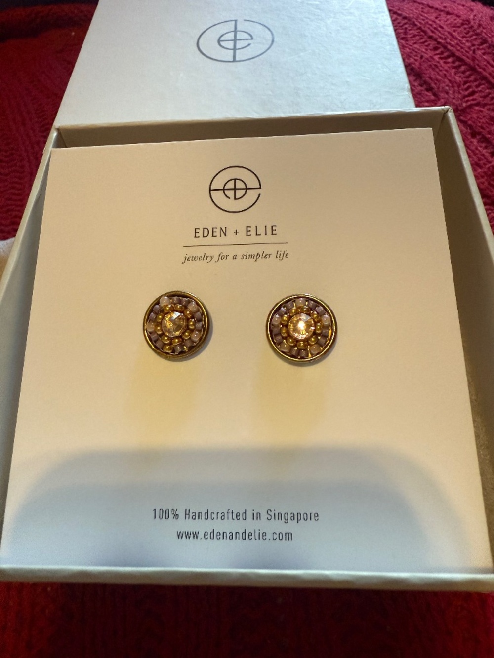 Eden + Elie Singaporean Brand Women’s Medallion Stud Earrings